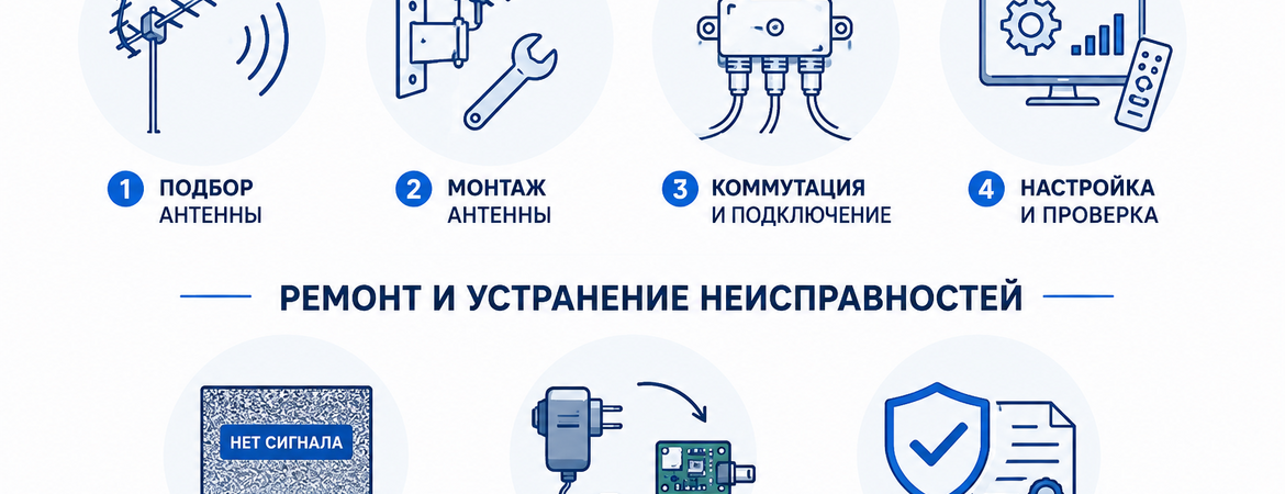 Установка под ключ и ремонт бесплатного цифрового ТВ и Эфирной ZALA в Жодино